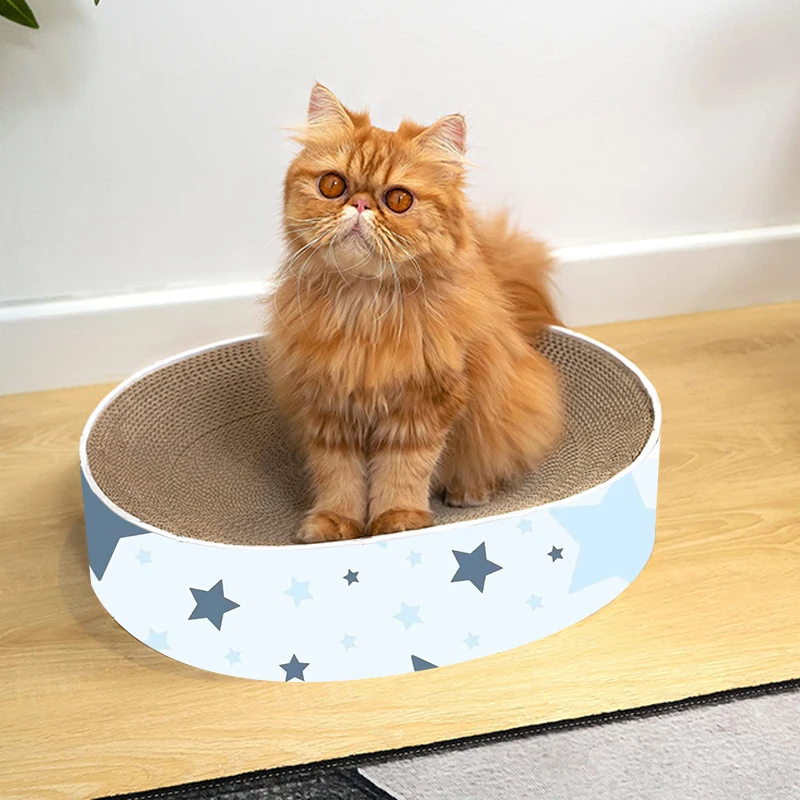 BunnyHi MZB002 Customized Pet Supplies Corrugated Cardboard Cat Scratcher for Cat Rest Active Play and Relieves Stress
