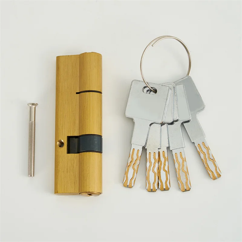 Hot Sale Double Sides Opening Brass Safe Lock Cylinder Double Open Lock Cylinder Types C Grade brass cylinder