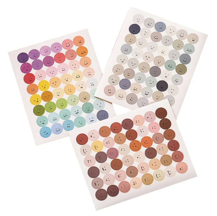 Ins Style Color Dot Stickers Mo Landi color earth tone seal stickers photo stickers
