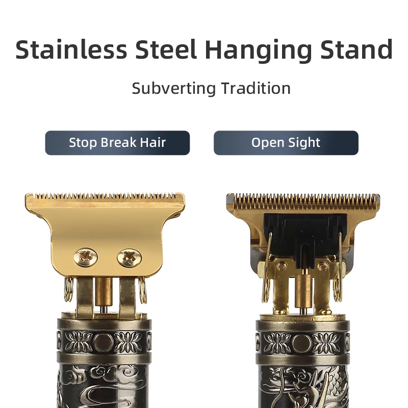 Best Price USB Cordless Hair Cut Machine Plastic Vintage Dragon T9 Electric Hair Clipper Trimmer