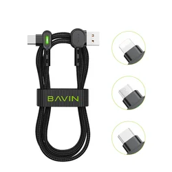 Бавин пользовательские l-образный usb 2 0 Плетеный тканевый кабель для мобильного телефона 90-градусный с разъемом type-c qc3.0 Быстрый зарядный