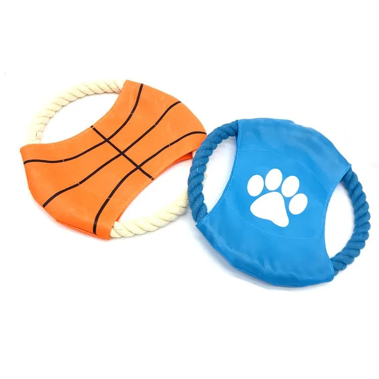 Throw Rope Disc Flyer Toy for Dog Cotton Rope Pet Dog Puppy Training Flying disc