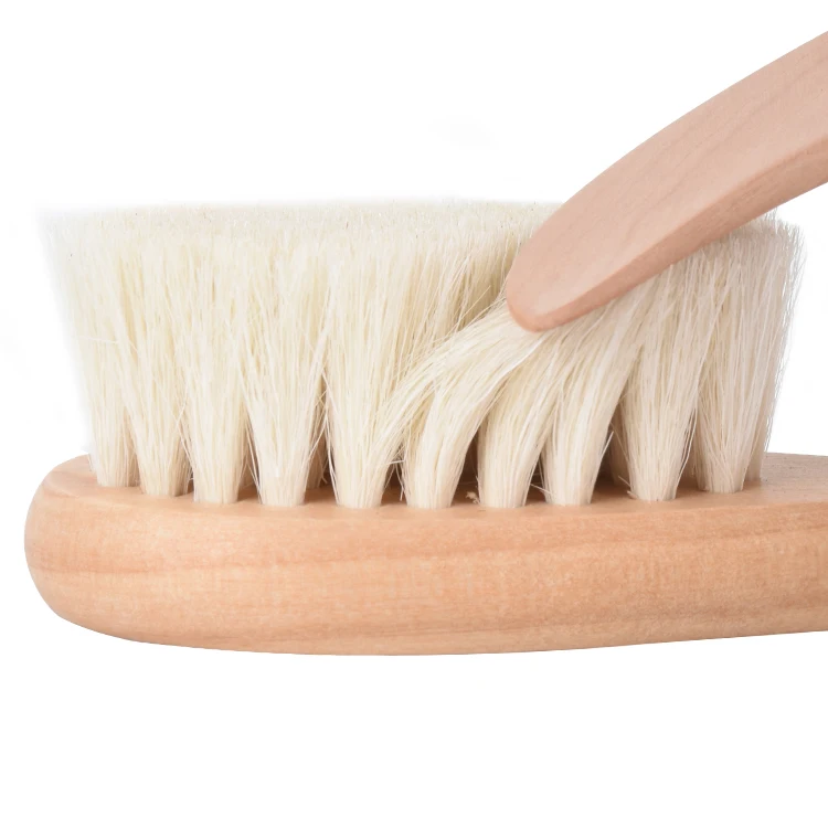 Bamboo hair Brush Set Wood Handle Material and soft Bristle Brush Material Baby Goat Bristle Cute Newborn kids HairBrush