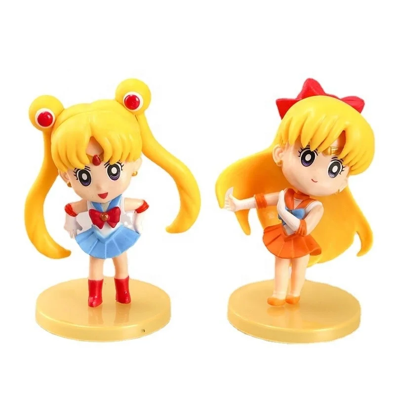 HWA 3d cartoon plastic model girl toy cake decoration anime action figure collector figurine toy cake sailor moon action toy
