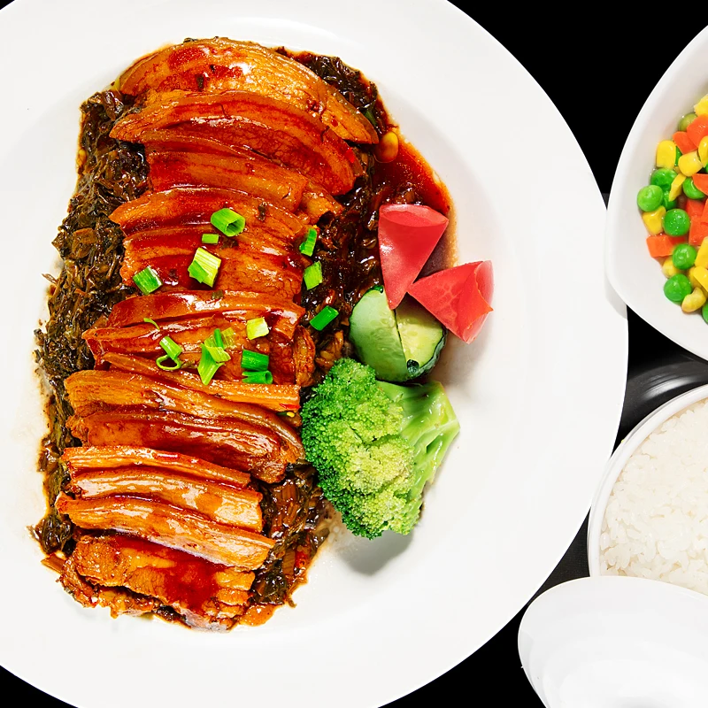 MRE meal vacuum packed ready to eat custom oem party Travel Military Camping 3R food preparation Braised Pork with Preserved