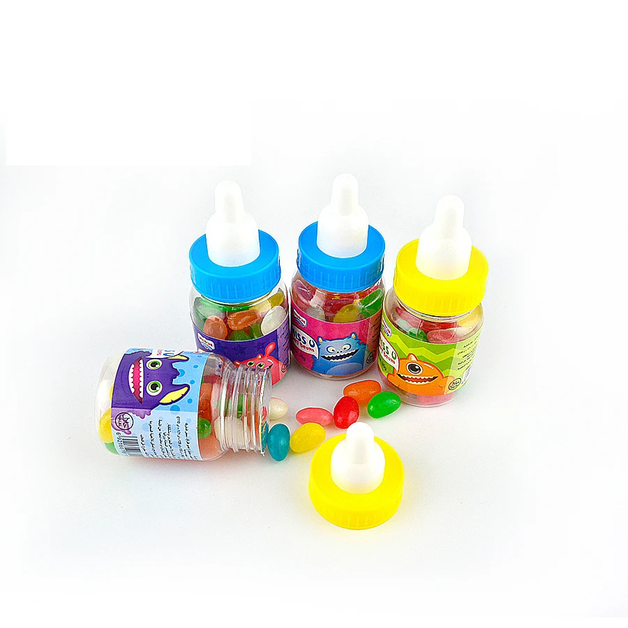 Nipple bottle packed jelly bean candy assorted color fruity flavor jelly bean candy