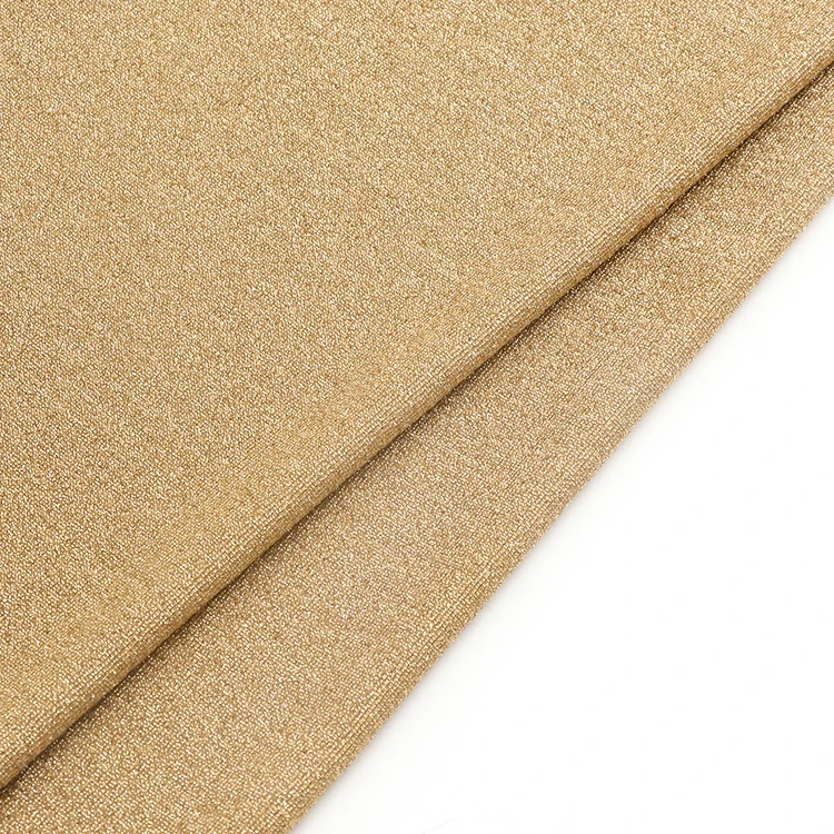 Shiny Glitter 160gsm Stretch Nylon Spandex Metallic Lurex Silver Yarn Moonlight Fabric for Woman Dress