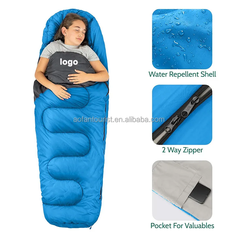 Outdoor Travelling School Mummy Style Hiking Kids Sleeping Bag Cold Weather Camping Mummy Sleeping Bag