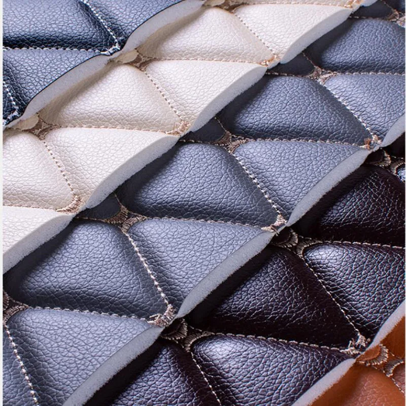 Custom embroidery abrasion-Resistant PVC with foam for car seat cover high quality eco friendly synthetic automobile leather