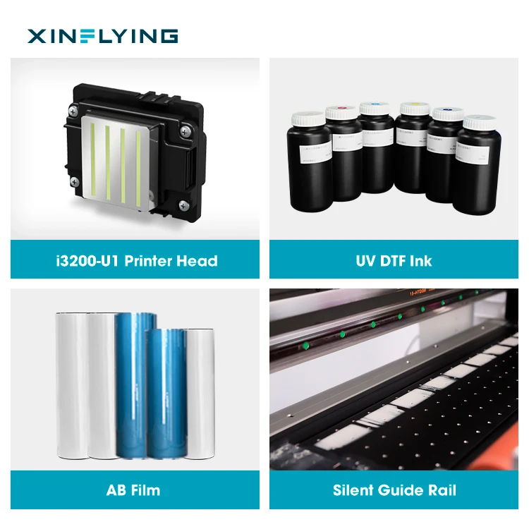 XinFlying high-accuracy dtf printer uv printing pattern 60cm roll to roll dtf uv printer i3200