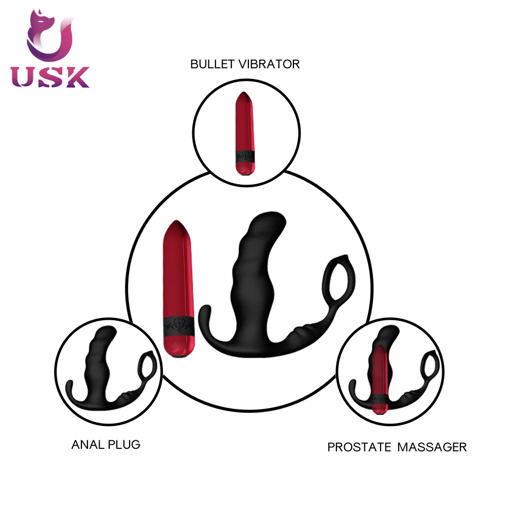 9 vibration modes prostate massage device male butt masturbator with penis cock ring
