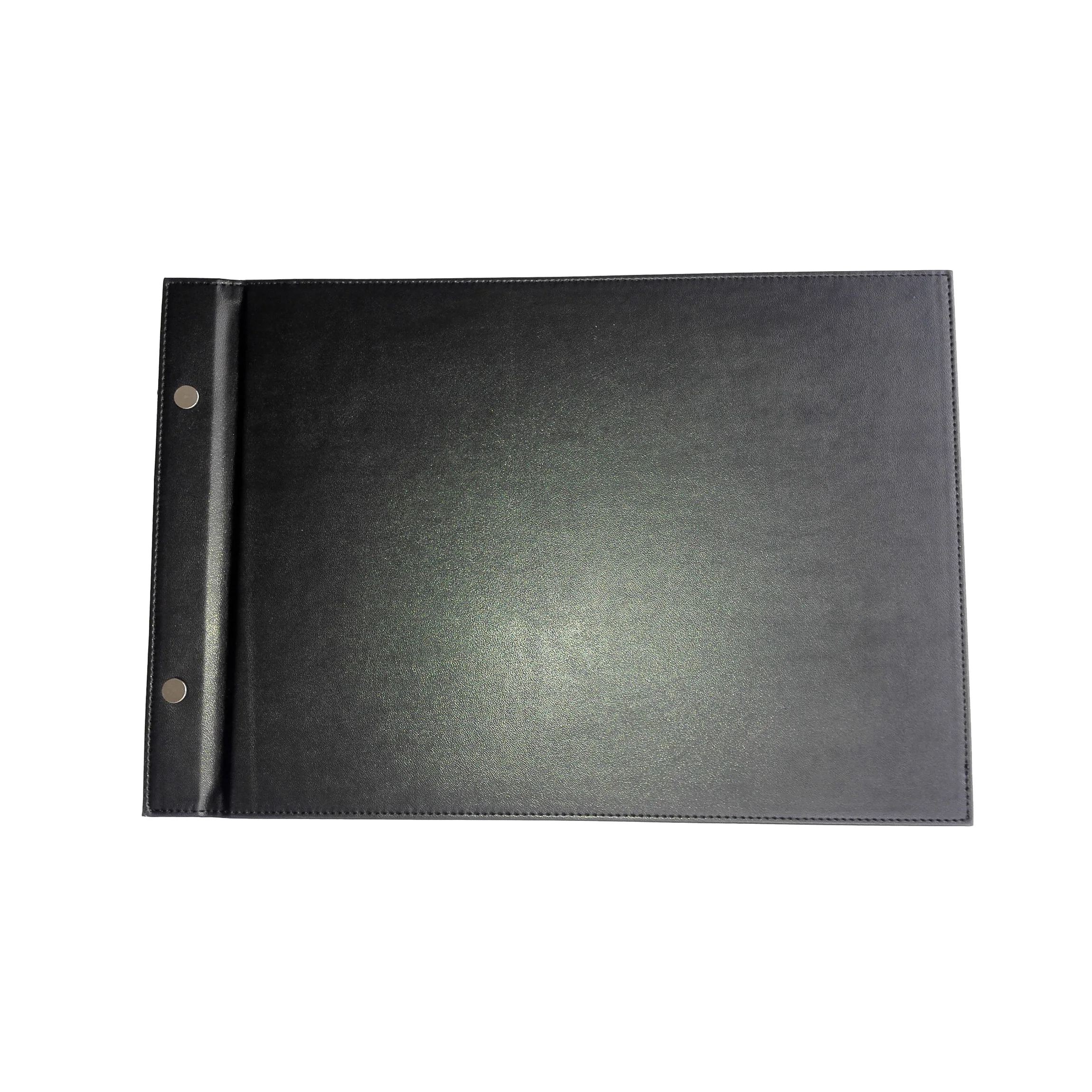 Matte Black PU Leather A4 Hardcover Restaurant Menu Book