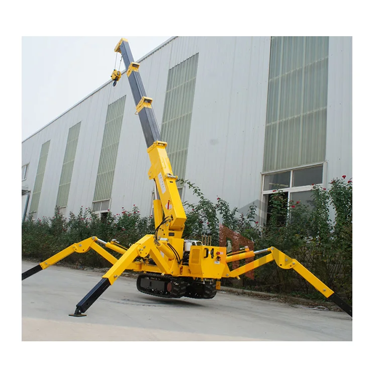 Diesel Engine Spider Crane Hoist Man Bucket Lift Tracked Remote Control Spider Crawler Crane