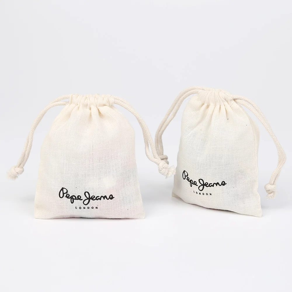 Low Price Wholesale Black Organic Recycled Cotton Drawstring Bag For Gift