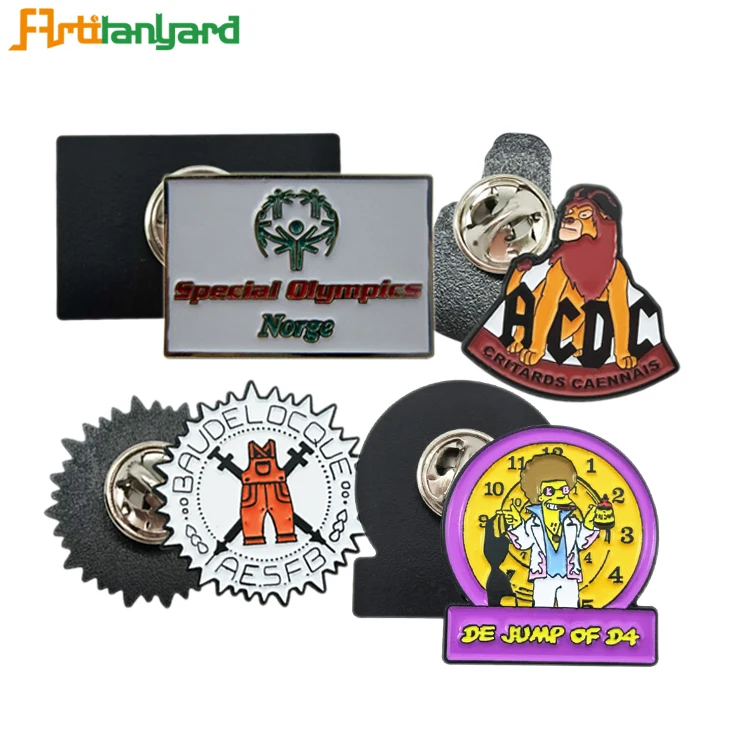 Embossed Iron Square Men Pilot Wings Lapel Pin Crown Suit Custom Security Officer Zeta Brooch Lapel Pin For Boys