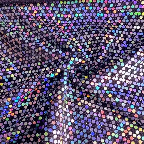 China Factory Pleated Fabric punching knitted 89%polyester 3%spandex silver lurex with metallic sequins fabric for dress