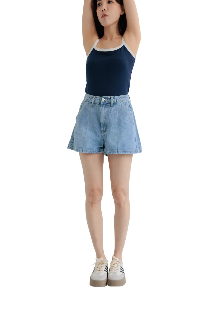 Summer Hot Sale Short Jeans Elastic Waistband Back A Line Shorts Denim Jeans For Women