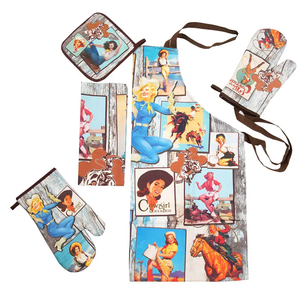 
Digital printed cotton cooking kitchen gift apron 