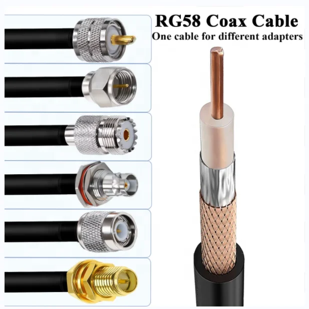 50 Ohm Low Loss High Quality RF Coax Extension Cable RG58