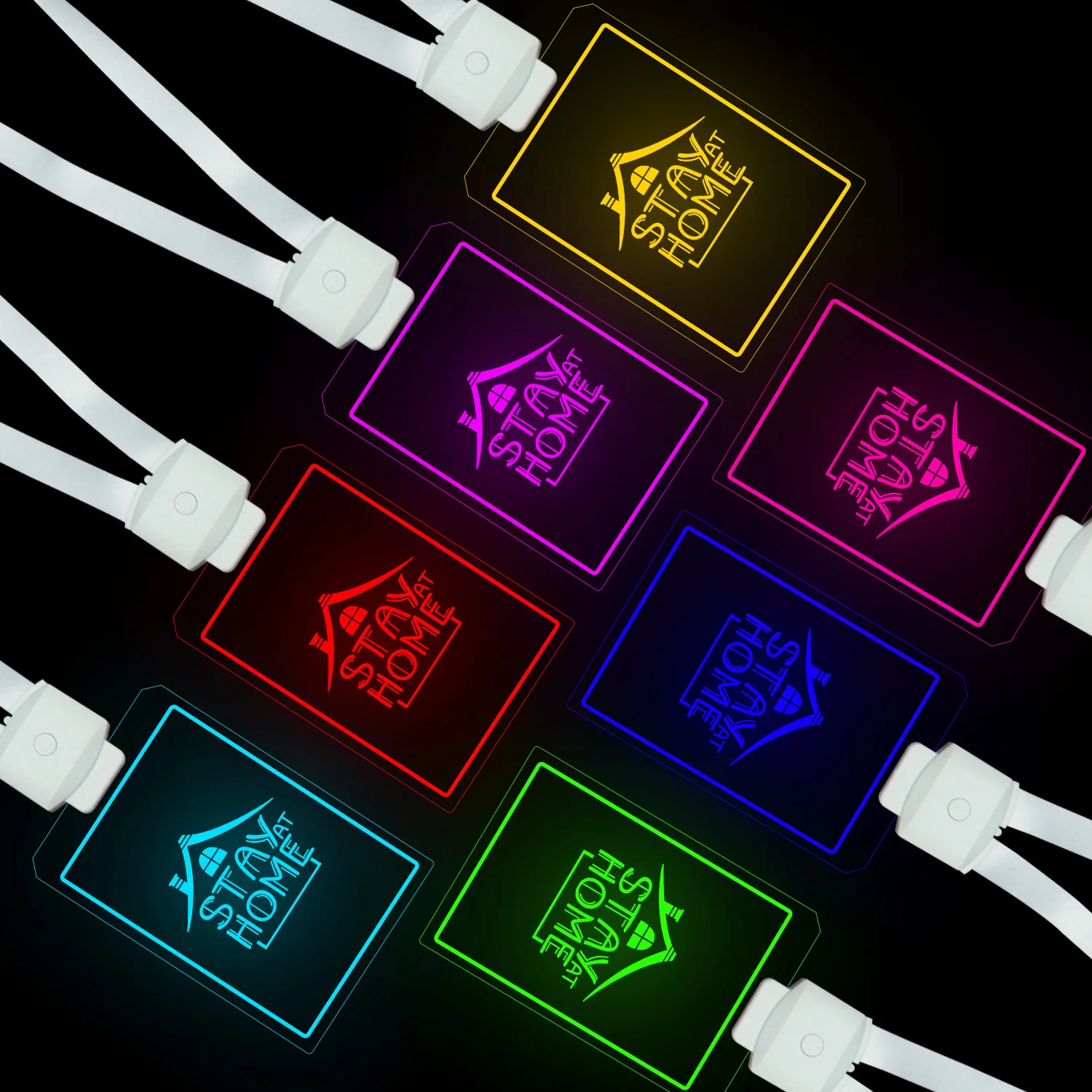 New Product Custom Logo Promotional LED Blank Acrylic Badge Holder