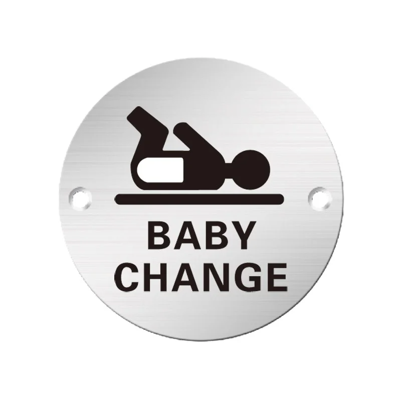
Hot sale restaurant hotel baby change 304 stainless steel toilet restroom sign plate 