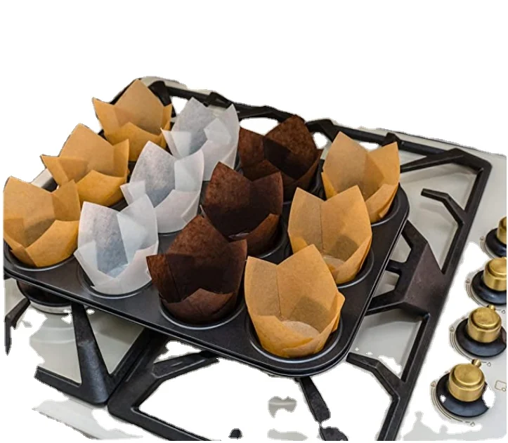 Factory Direct Supply Dessert Decorators Liners Muffin Paper Cups Tulip Cupcake Wrapper For Wholesale