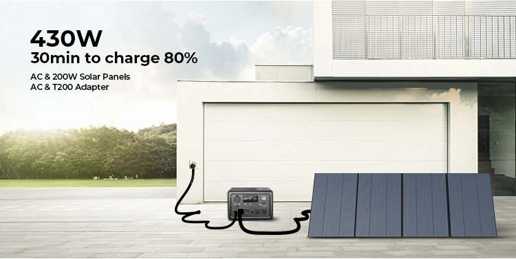 268Wh LiFePO4 Outdoor portable power station Backup lithium battery with Solar panel for outdoor camping hiking emergency supply