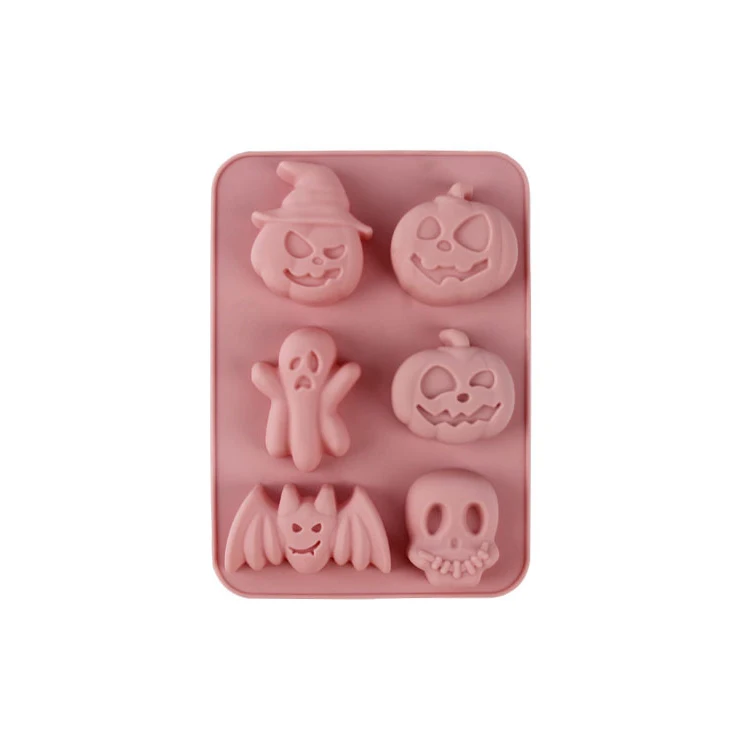 DTK Halloween Series 2023 wholesale 6 unit 3D silicone flexible ice cube mold jello tray mould silicone