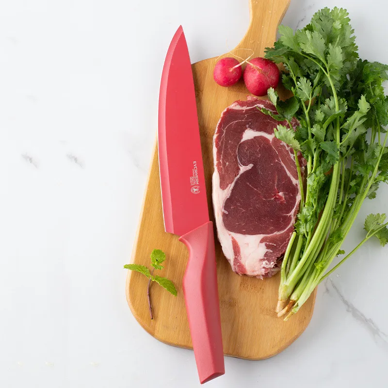 6 PCS Colorful Kitchen Knife Non-stick Coating Home  Stainless Steel Kitchen Knife Set