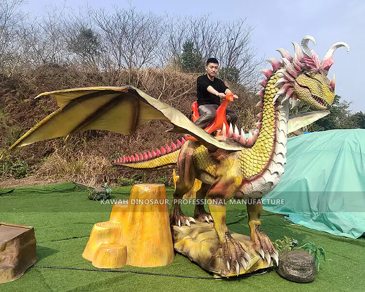 Animatronic Dragon Ride Amusement Park Ride on Dinosaur Customized