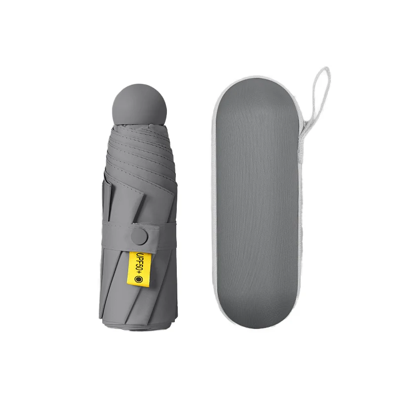 Hot sale cheap 19 inch 8 K high quality sun mini folding long capsule vinyl coated anti-uv umbrella wholesale