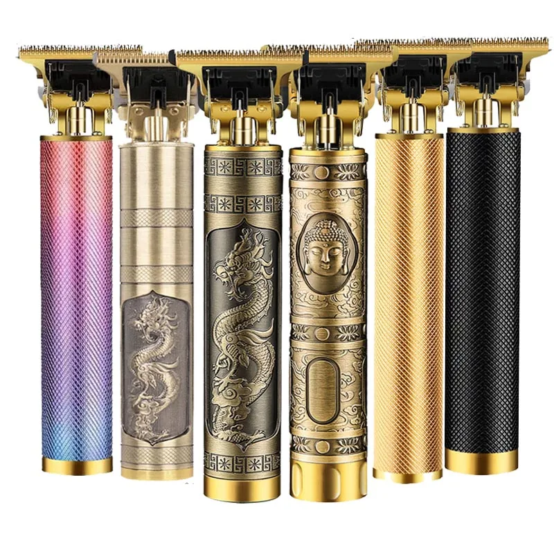 (Metal)Factory Wholesale Hair Cutting Grooming Machine for Men Cordless Electric T-Blade Razor Beard Trimmer Shaver