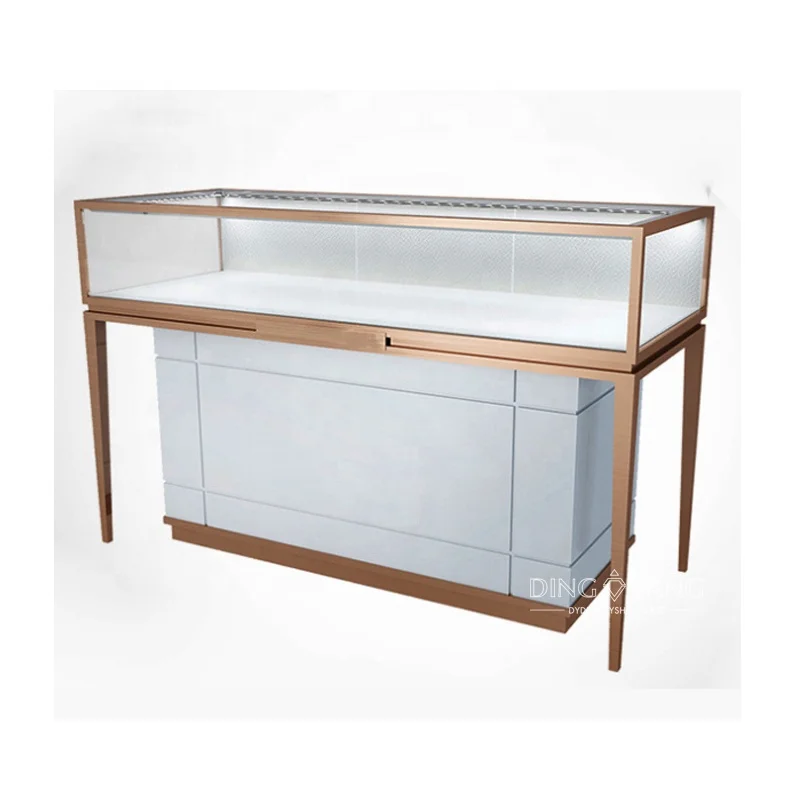 Custom Durable Jewelry Showcase , Fashionable Jewelry Showcase , Installed Led Lights and Enclosed Large Storage With Locks