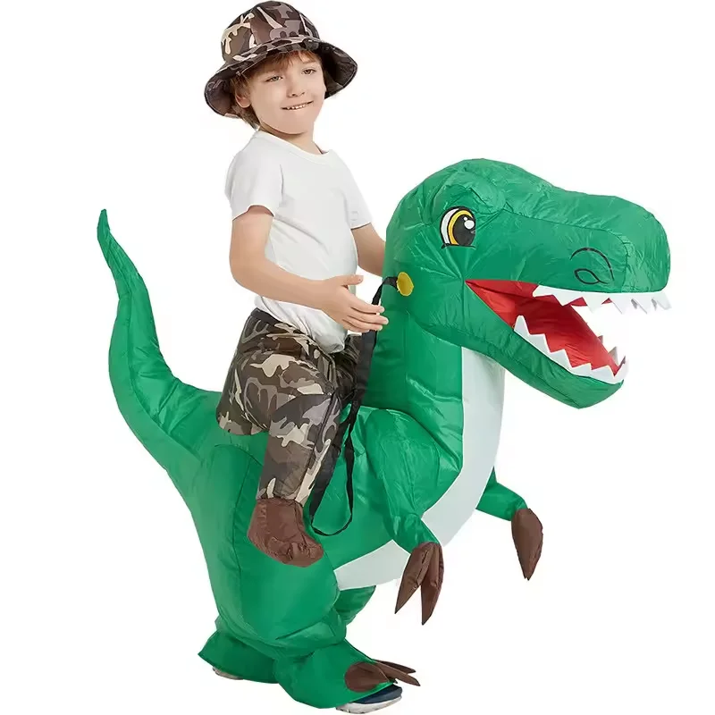 Fancy Inflatable Dinosaur Costume for Adults and Children Funny Blow up Costume for Halloween Party Cosplay