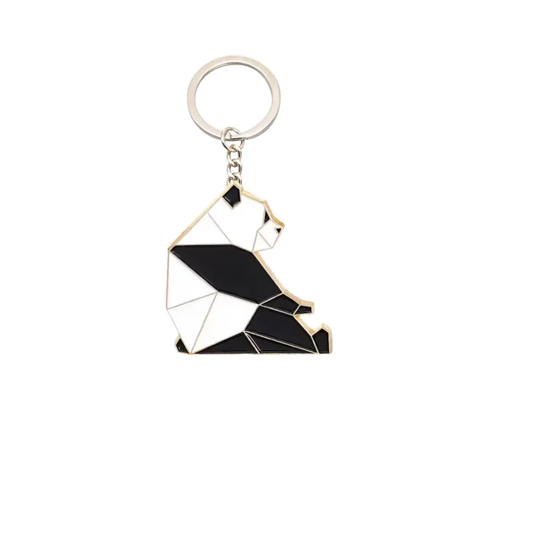 Factory Customized Enamel Cute Animals Paper Folding Keychain Llavero Custom Fox Panda Rabbit Horse Keychains Keyring Key