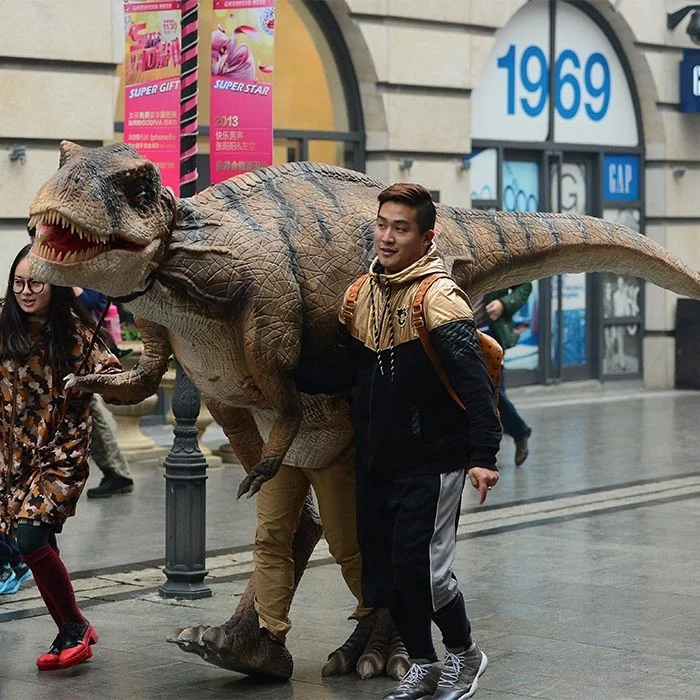 activity show handmade adult raptor dinosaur costume