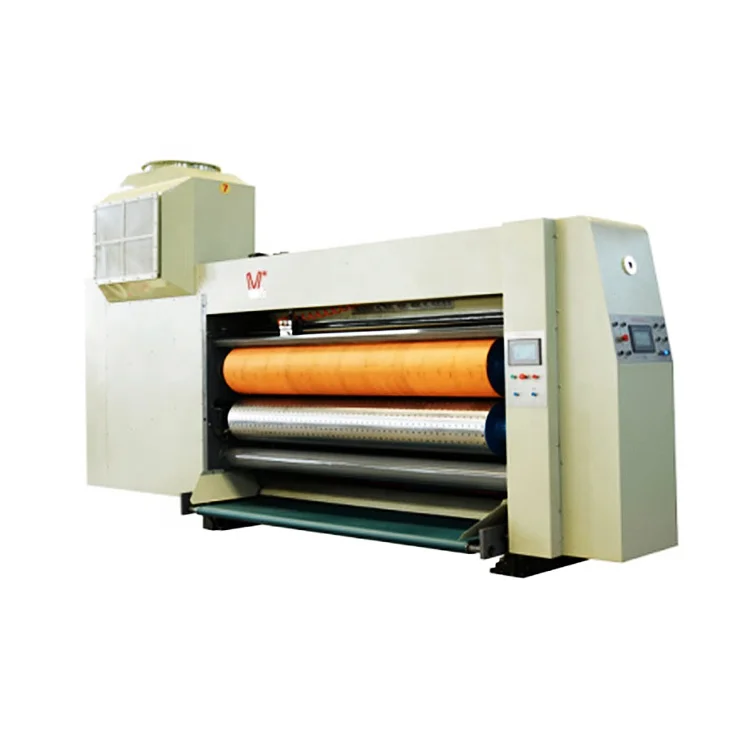 Fully Servo Model High Speed Carton Flexo Ink Four Colors Printing Dryer Slotting Die Cutting Vibration Stacker Machine