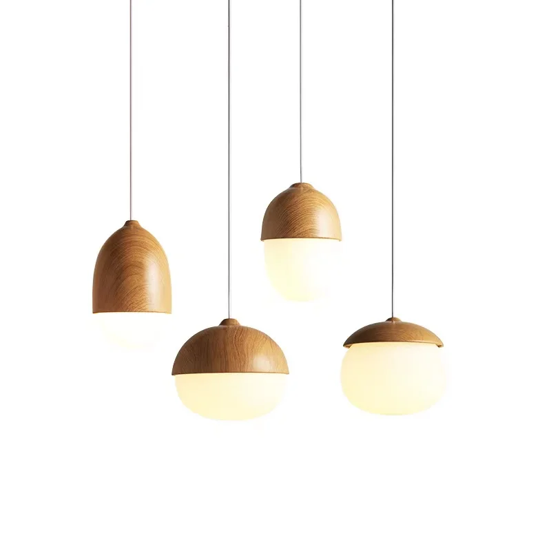 Lumind chandeliers pendant lights decoration single head Japanese wooden chandelier lighting wooden pendant light