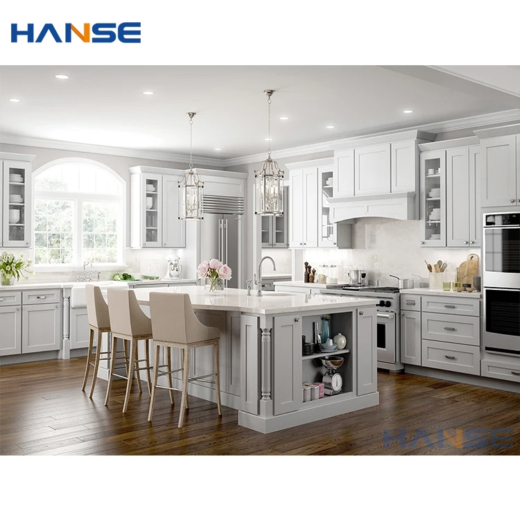 Ready Made Full Set Solid Wood Cabinet Furniture American Shaker Modern Solid Wood Kitchen Cabinets Kitchen Furniture