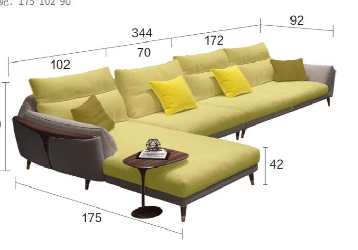 Good price simple fabric L shape sofa two/three/four seat wooden legs sofa for living room furniture