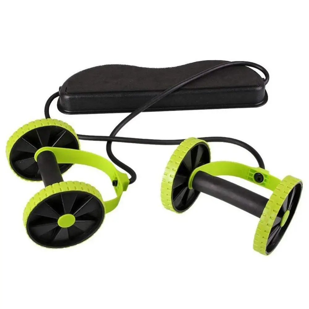Wheels Roller Stretch Elastic Abdominal Muscle Trainer Exercise Equipment Abdominal Roller Resistance Pull Rope Tool