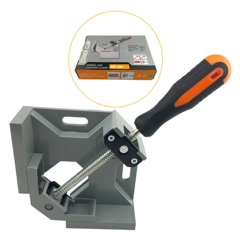 Adjustable Swing Jaw Aluminum Alloy Single Handle Corner Woodworking Right Angle Clamp 90 Degree