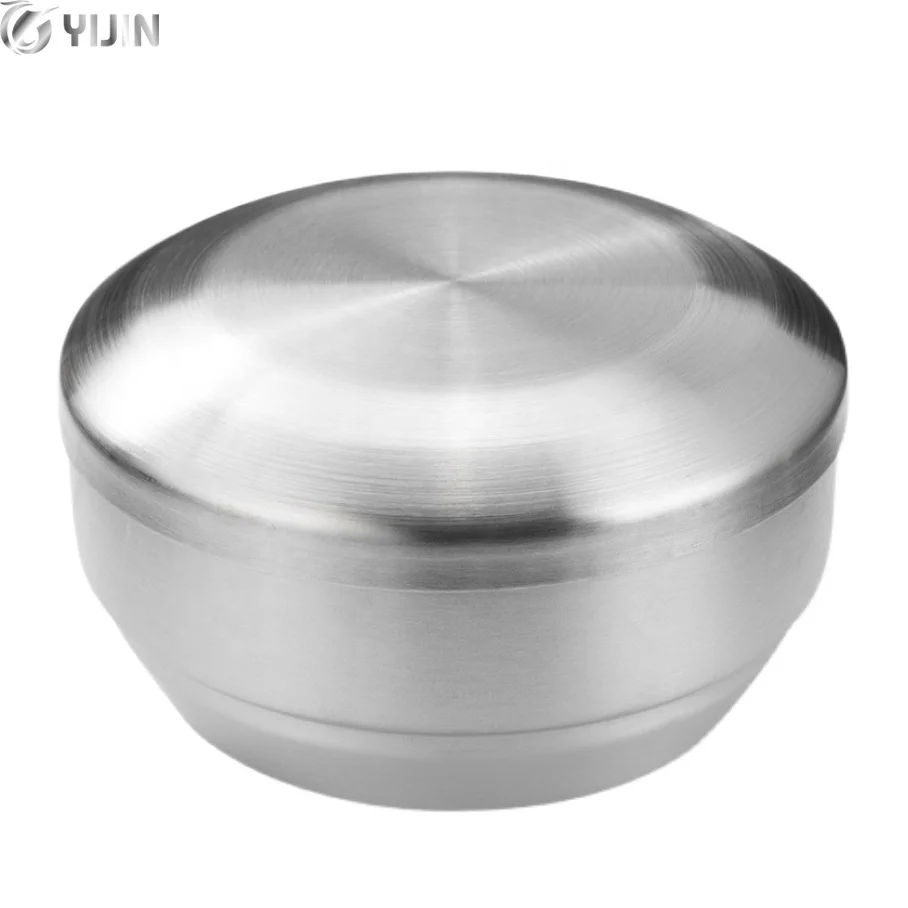 304 из нержавеющей стали с двойными стенками золотисто-серебряная миска для смешивания металлическая рисового супа sus304 крышкой