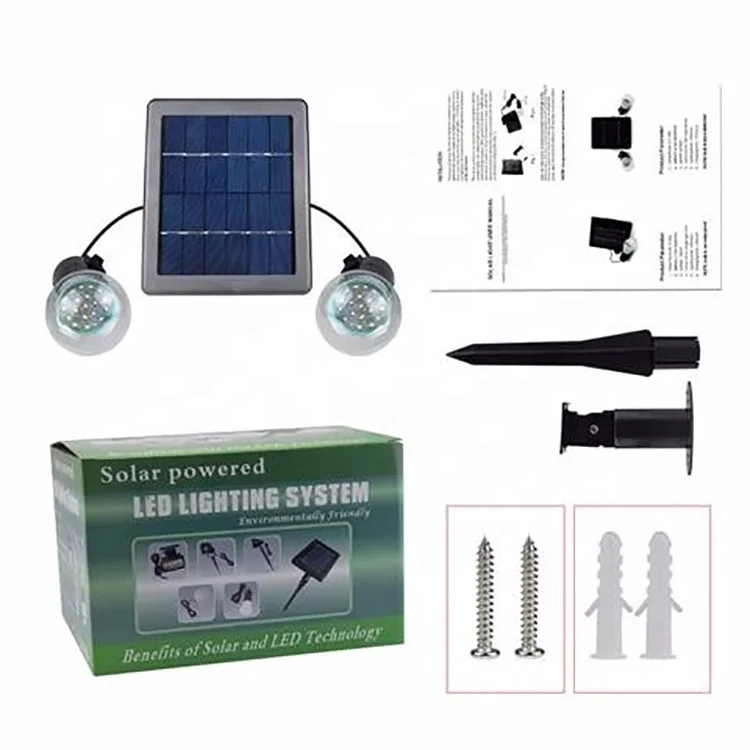 Camping and Emergency lighting 5M wire 2pcs 2.4w Bulb 4000mAh Solar Power Led Solar Light