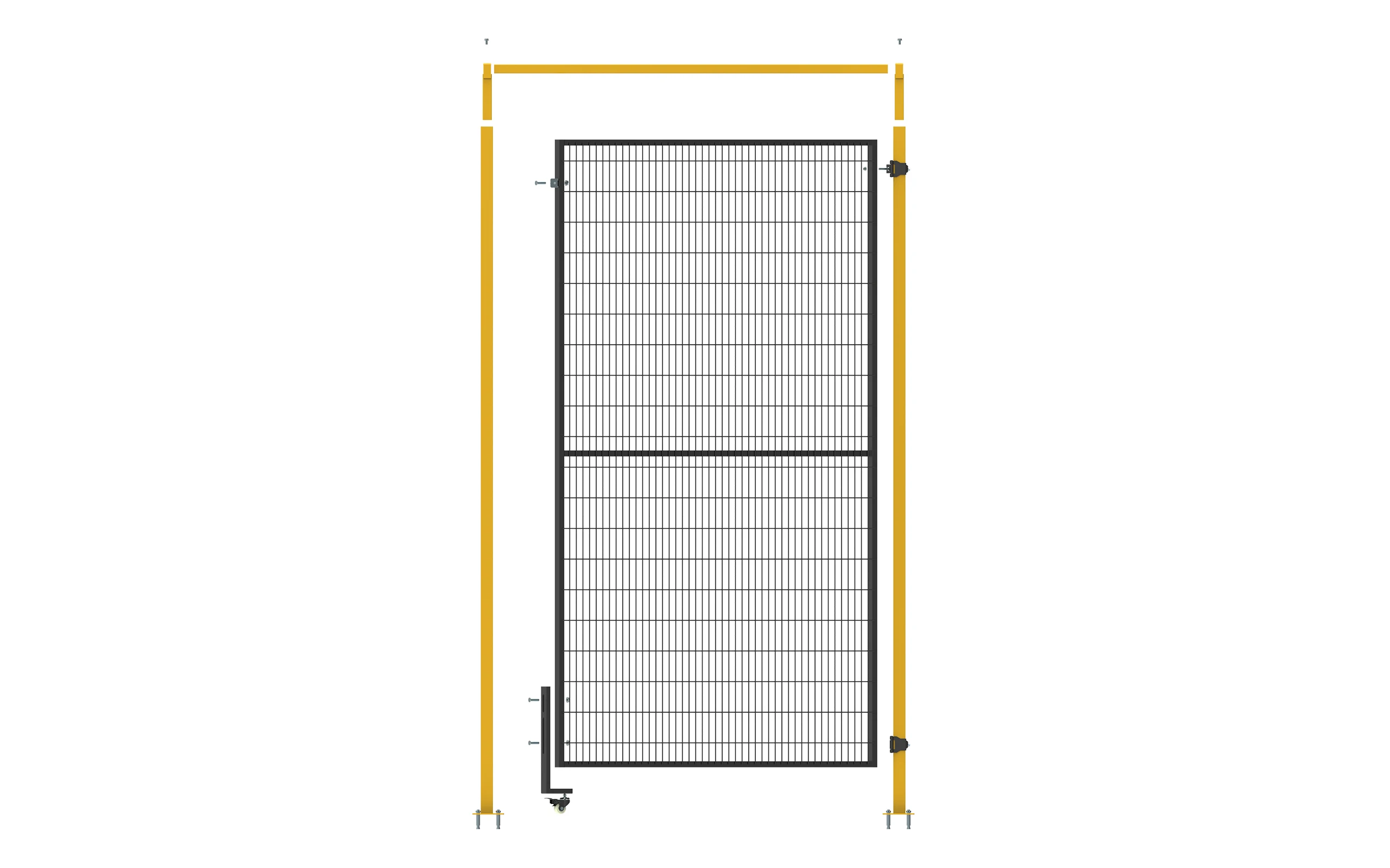 1650*500 Frameless Metal Safety Fence Guarding Robot Machine Security Accessory with Post Caps and Guarding Frame