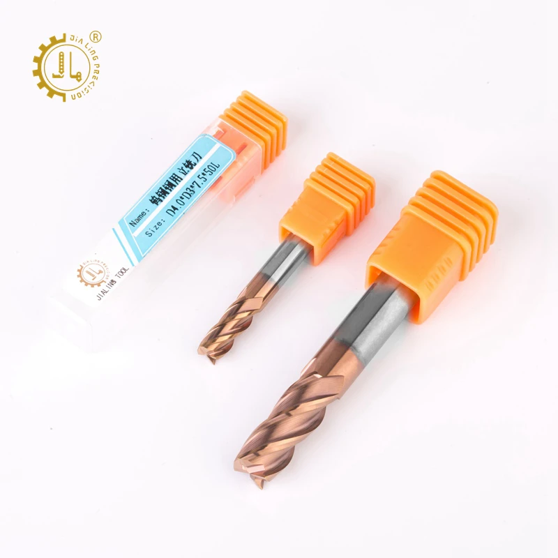 4 Flutes HRC55 Carbide end mill Milling Cutter Alloy Coating Tungsten Carbide 4F Solid Carbide Square Flat CNC End Mill