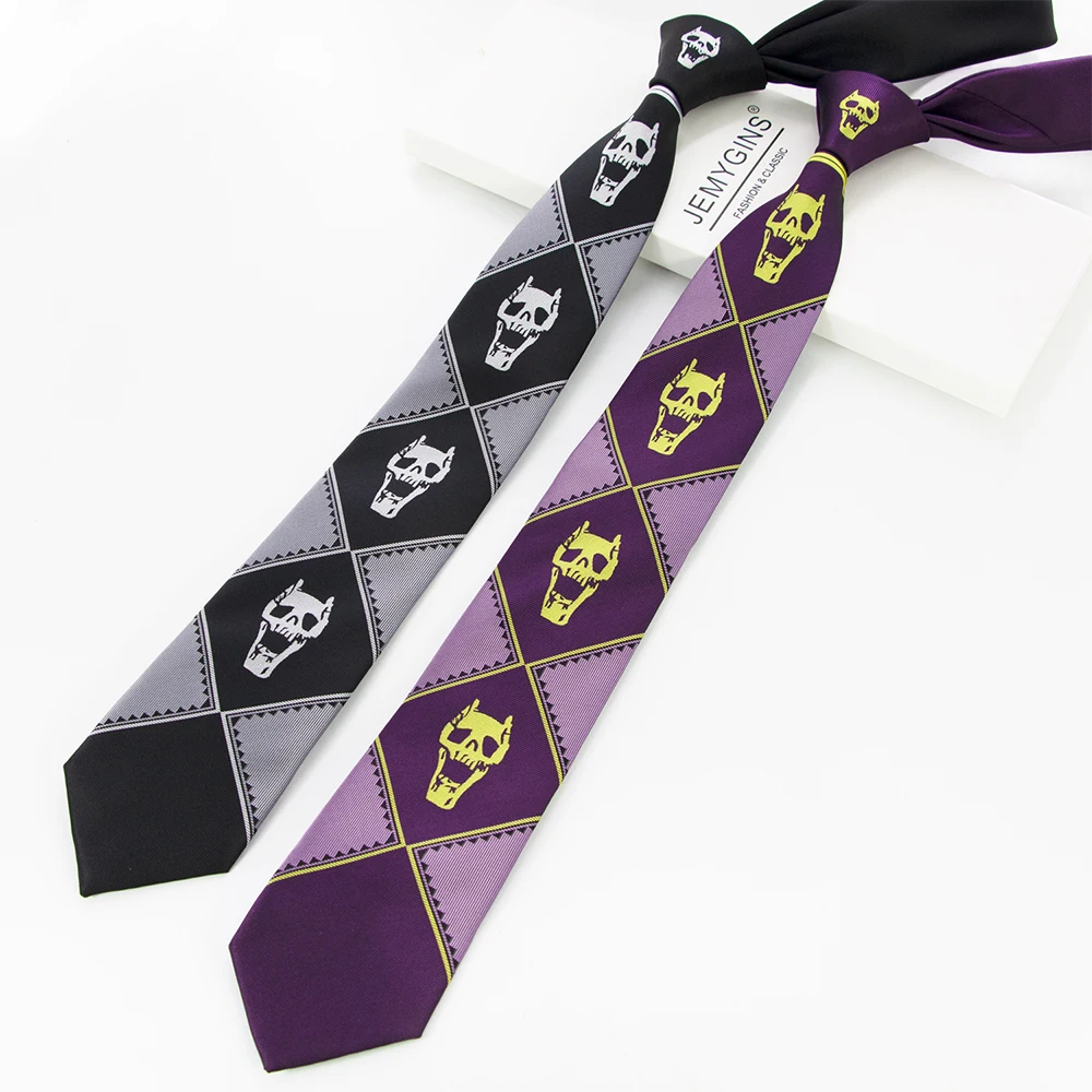5 Colors JoJo Silk Tie Wonderful Adventure KILLER Queen Heaven Gate Kira Yoshikage Tie Role Playing Tie Costume Cool Gift