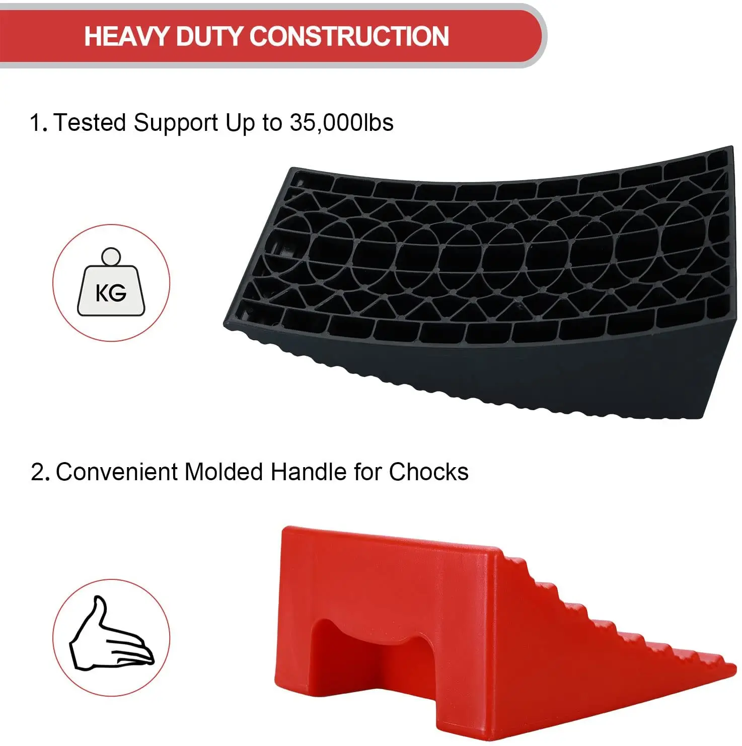 New Version up to 35 000 Lbs Non-Slip Design 2 Packs Camper Leveler RV Leveling Blocks Ramps Kit for Travel Trailer Which Is