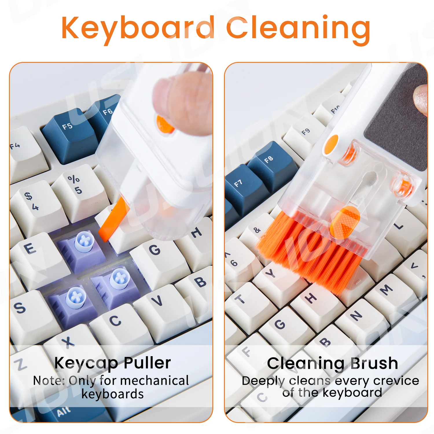 USLION 8-in-1 Multi-Functional Earphone Headphone Phone Cleaner Tools Portable Keyboard Cleaner Cleaning Pen Kit With Soft Brush