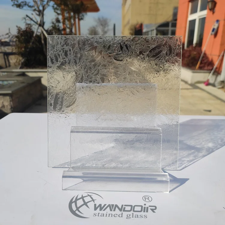 WANDIOR Factory Store 3mm Thickness Texture Pattern Glass Clear Figured Stained Glass Sheet
